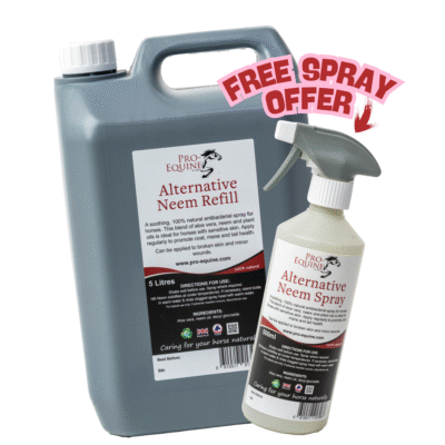Horse neem spray refill for horses and get a free spray