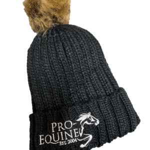 Pom Pom hat with Pro-Equine logo a stylish hat for equestrians