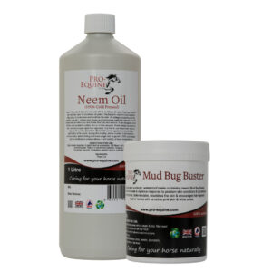 Neem oil and Mud Bug Buster twin pack for horse skincare