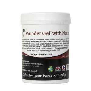 Pro-Equine Wunder Gel is a natural combination of Aloe Vera and Neem oil formulated for horse skin care