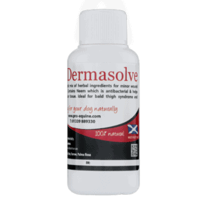 Dermasolve oil 50ml for dogs herbal antiseptic minor wound skin Neem biting insects antifungal parasites hair re-growth scar tissue greyhounds bald thighs thigh syndrome antibacterial natural biodegradable