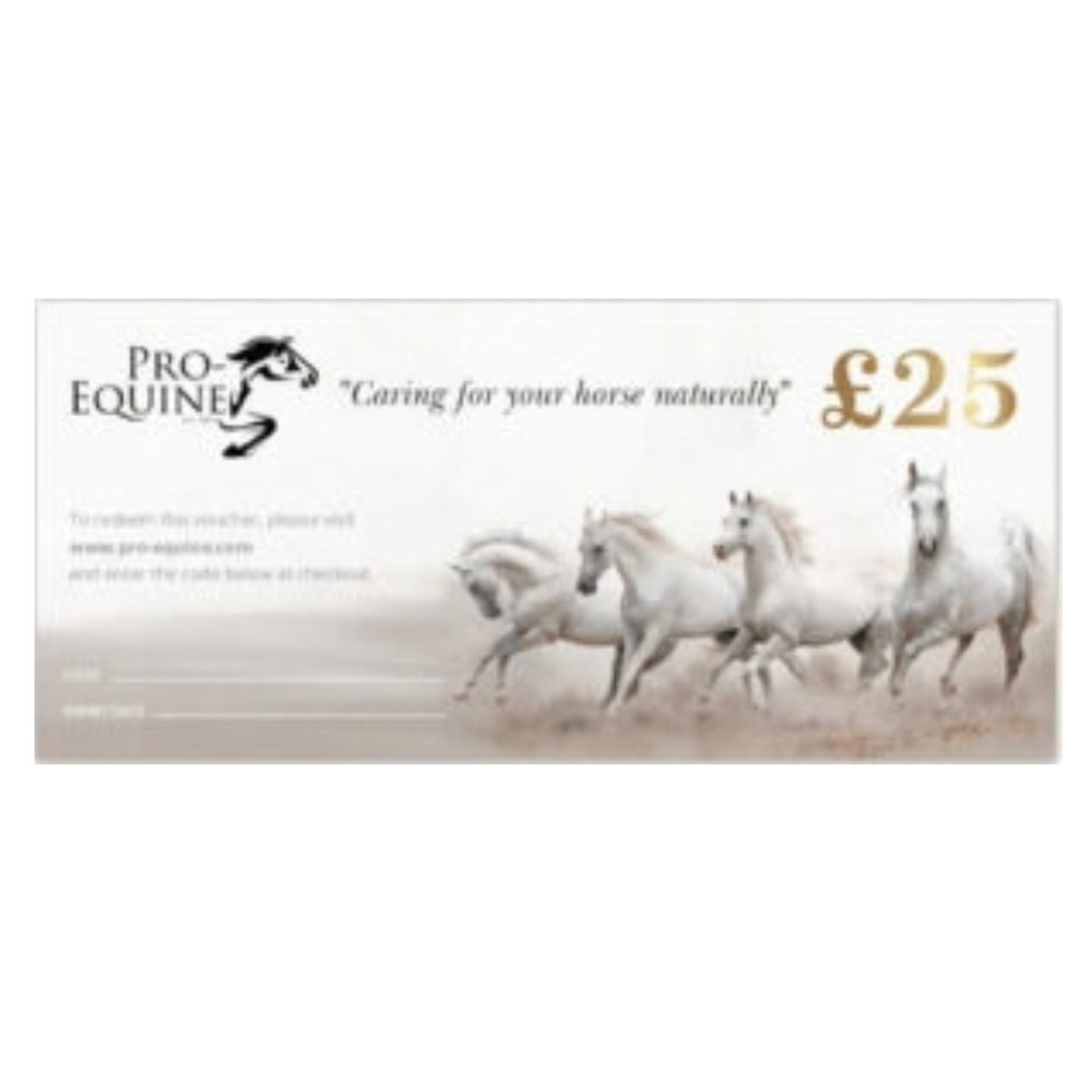 Pro-Equine gift voucher to spend online for natural products for your horse