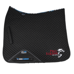 Premier Equine black dressage saddlecloth numnah Pro-Equine embroidered full size cotton