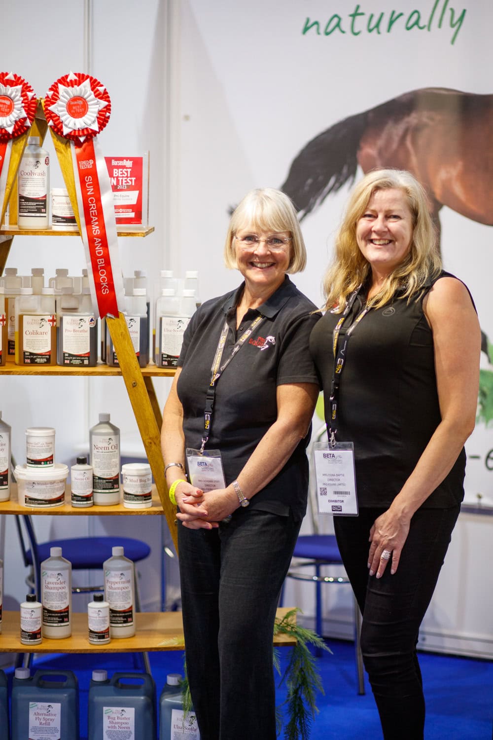 CS and Fiona on the stand at BETA 2023 women in business