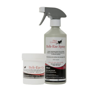 Itchy dog pack includes Pro-Canine Itch-Eze spray and gel products