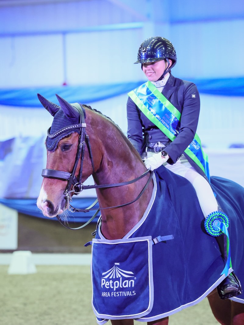 Pro-Equine sponsored rider Carmen Gammie and her dressage horse Opera, Petplan prix st georges PSG Silver National Champion 2026
