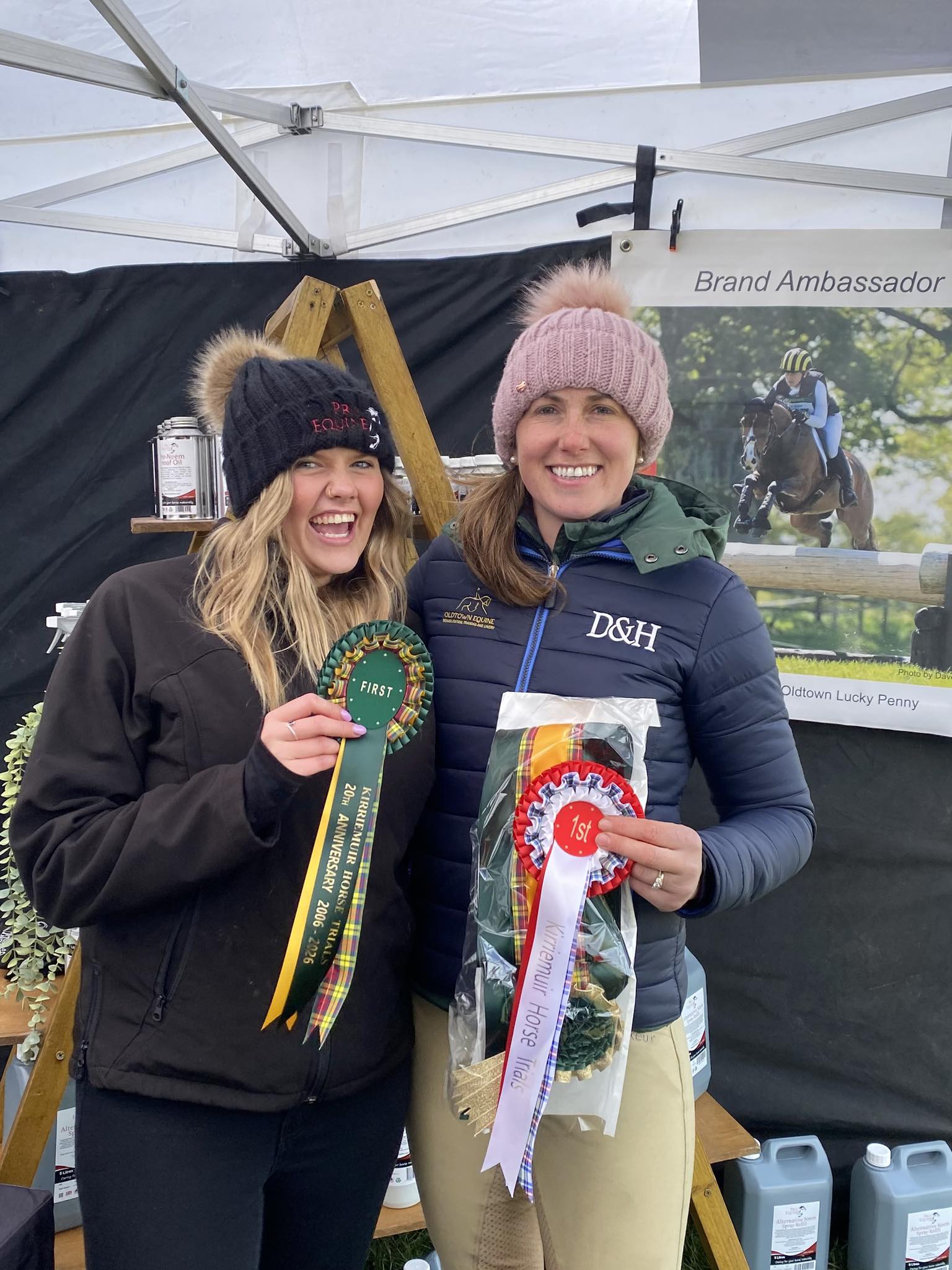 Eilidh Costelloe on the Pro-Equine stand at Kirriemuir Horse Trials British Eventing Horse Trials.