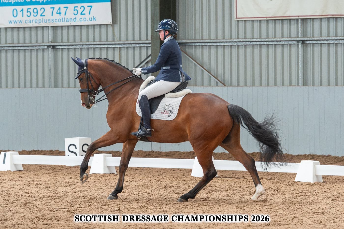 Carmen and Opera riding their dressage test at How Equestrian Scottish Championships